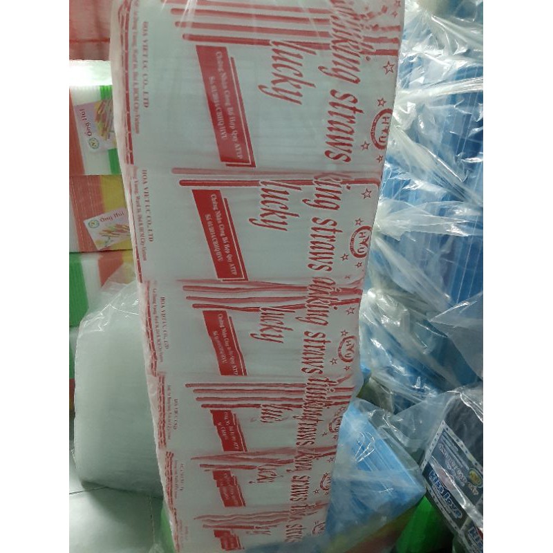 100 bịch ống hút trắng bẻ đầu phi 5
