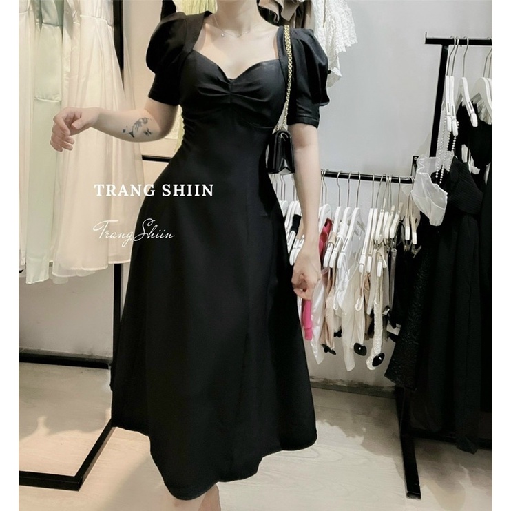 ĐẦM MIDI XOÈ NHÍU NGỰC TAY BÚP 3M KTGIMI ( Kèm Ảnh Thật)