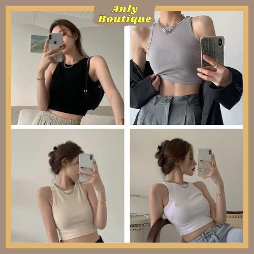 Áo Ba Lỗ Croptop Thun Mềm, áo croptop ôm sát nách nữ kiểu ôm body tank top Nữ Phông body dáng ôm trơn-CT02