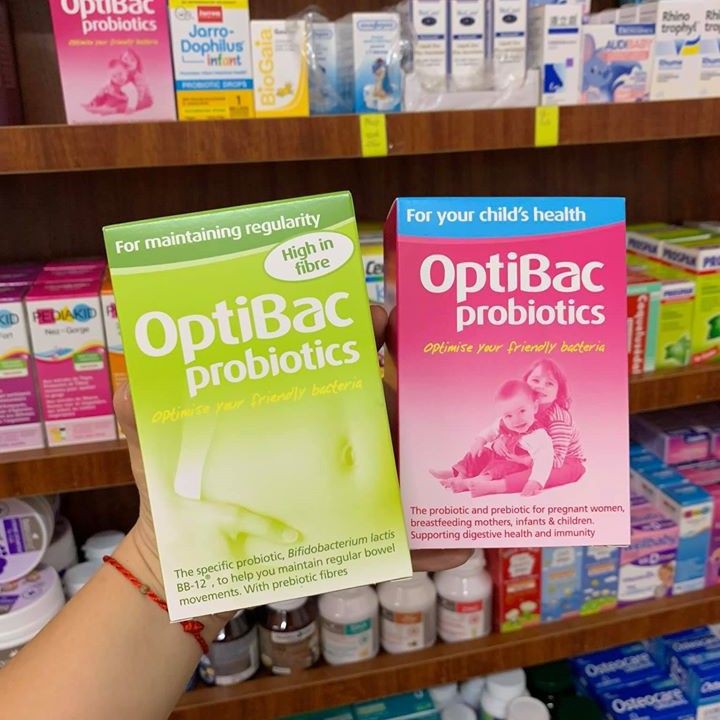 Men Vi Sinh Trị_Táo_Bón Optibac_Hồng, Optibac_Xanh_Lá - Dùng Được Cho Cả Trẻ Sơ Sinh, Bà Bầu, Mẹ Sau Sinh - BAO AUTH