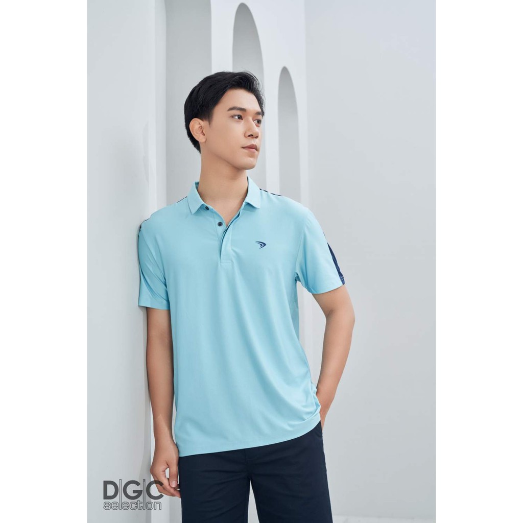 Áo Polo nam ngắn tay DGCs kiểu dáng thể thao năng động, màu xanh ngọc chất Polyester bền đẹp thoáng khí SAP2030M