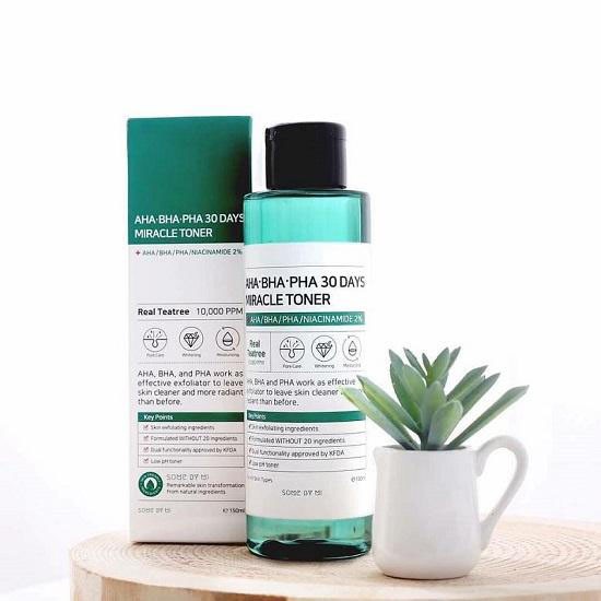 Nước hoa hồng giảm mụn AHA BHA PHA 30 Days Miracle Toner Some by Mi 150ml