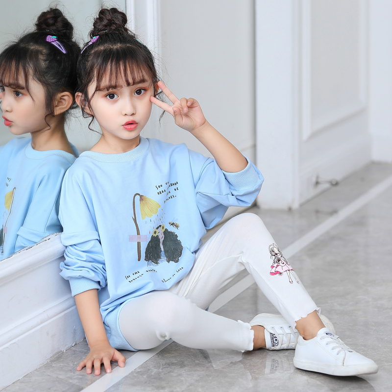 Quần Legging Dài Họa Tiết Thỏ Dễ Thương Cho Bé Gái