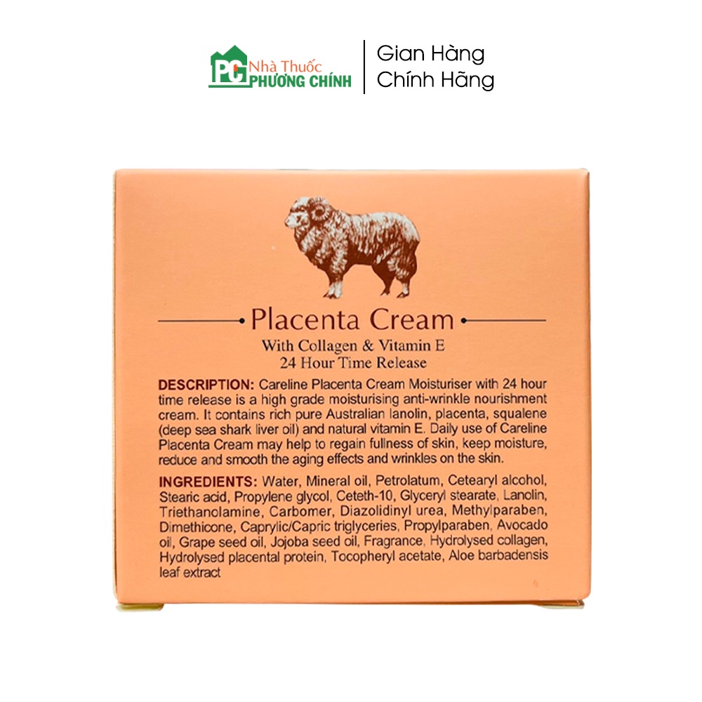Kem Nhau Thai Cừu Úc CareLine Placenta Cream Giúp Dưỡng Ẩm Giảm Nếp Nhăn Và Trẻ Hóa Da 100ml