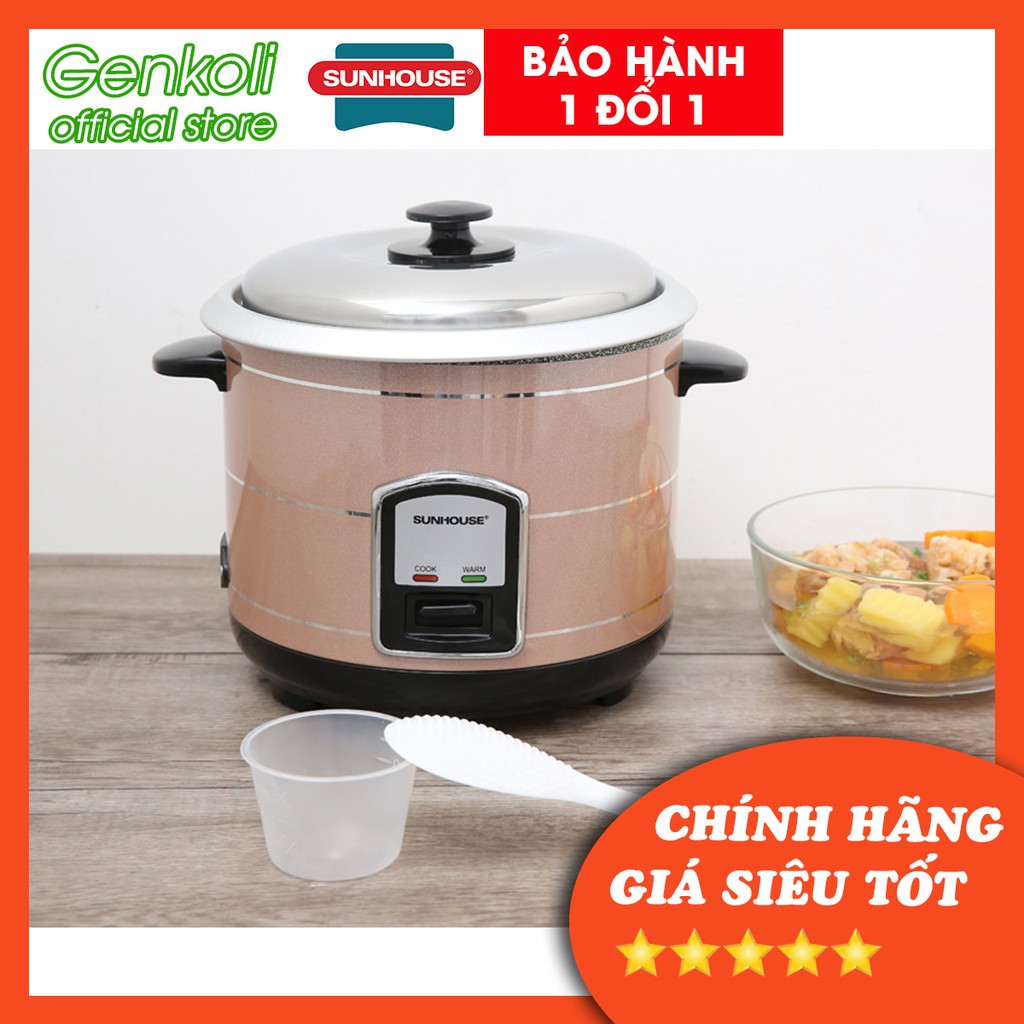 Nồi cơm điện Sunhouse SHD8105 1,2L nồi cơm điện mini nắp rời nhỏ gọn chính hãng giá rẻ