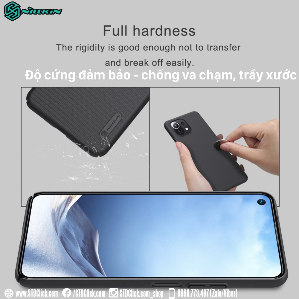 ỐP LƯNG XIAOMI MI 11 LITE 5G - MI 11 LITE 4G - 11 LITE 5G NE NILLKIN NHỰA CỨNG SẦN CHÍNH HÃNG
