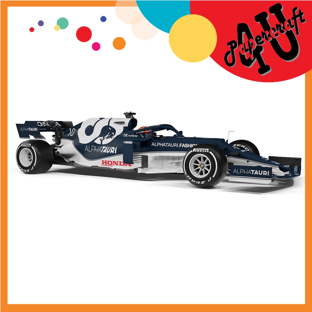 Mô hình giấy 3D xe đua F1 Honda AT02 đội AlphaTauri tỉ lệ 1/18