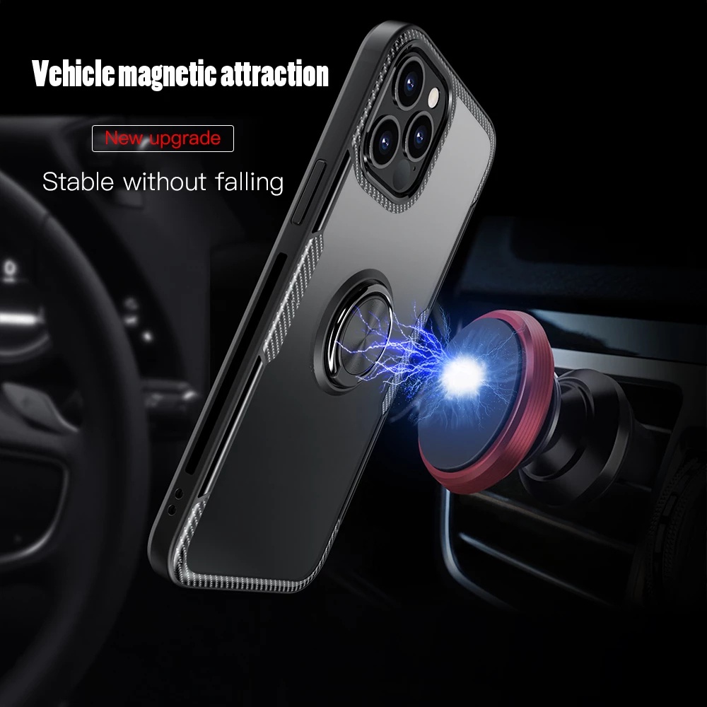 Ốp Điện Thoại Trong Suốt Có Vòng Đỡ Nam Châm Cho iphone 11 Pro Max 12 13 Pro Max XS Max XR X 6 7+ 8 Plus SE 12 Pro 13