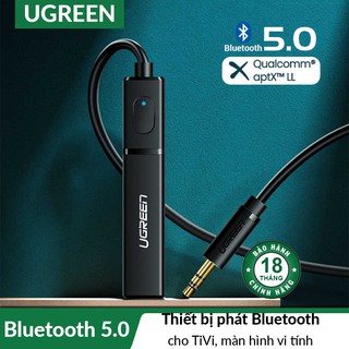 Bộ phát âm thanh bluetooth 5.0 cao cấp Ugreen 40761 | Cho TV, Dùng Cho TIVI, PC, Laptop, Tivi Box... có cổng 3,5mm