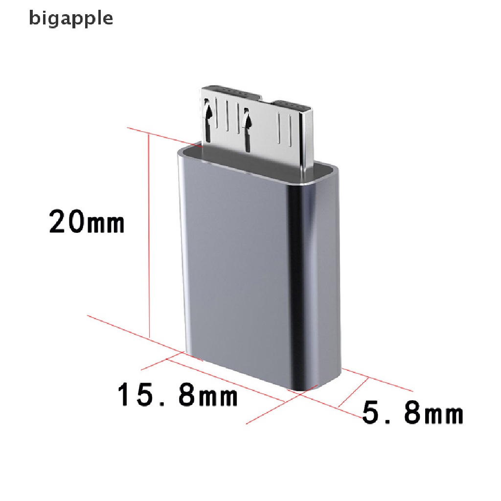 Bigapple USB Adapter Type C Female to USB 3.0 Micro B Male connector RDG