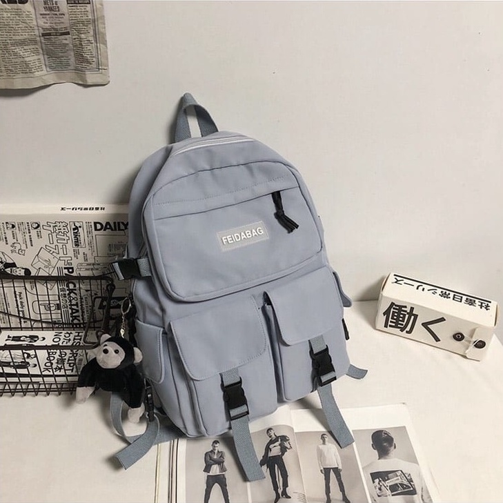 Balo đi học ulzzang siêu xinh MrMi bag Ver 2  HÀNG CÓ SẴN  2 màu đen-trắng