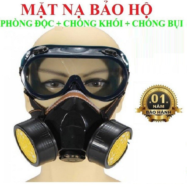 Mặt nạ phòng độc NP306 2 phin lọc có kính cao cấp