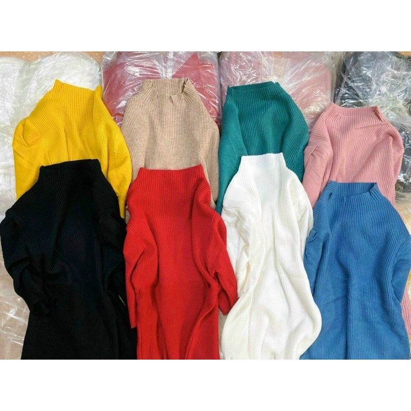 Áo len dệt kim TAY LỠ VAI BỒNG 7 màu xinh xắn | BigBuy360 - bigbuy360.vn