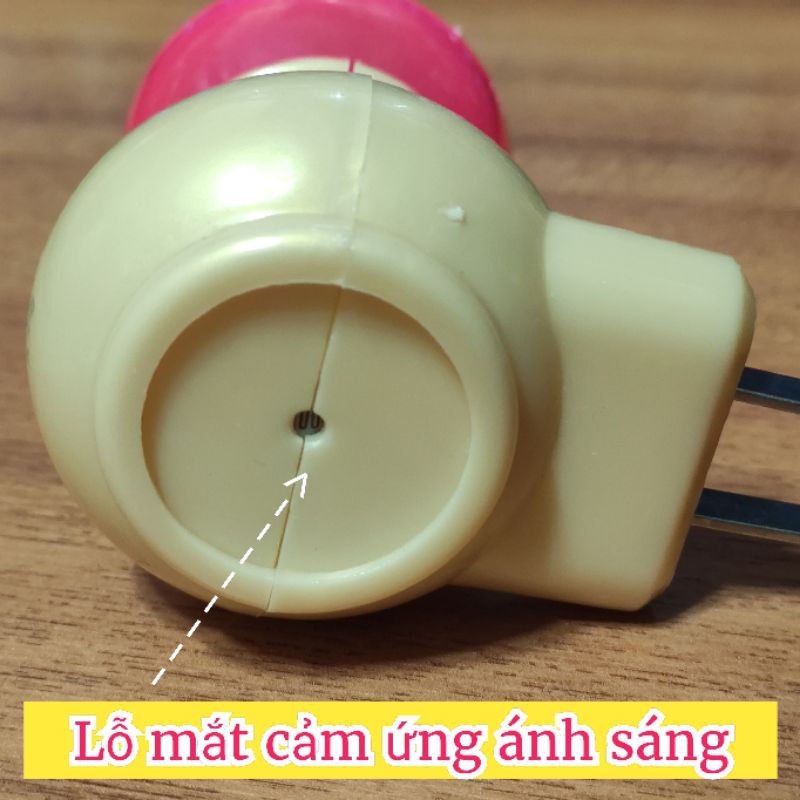 Đèn ngủ LED màu hồng 1W tự động sáng tắt