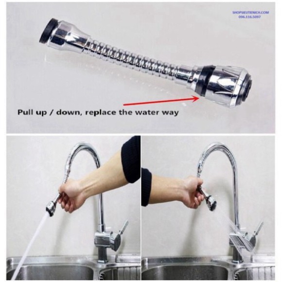 VÒI NƯỚC INOX TĂNG ÁP CAO CẤP XOAY 360 TIỆN DỤNG  shop KUMO shop KUMO