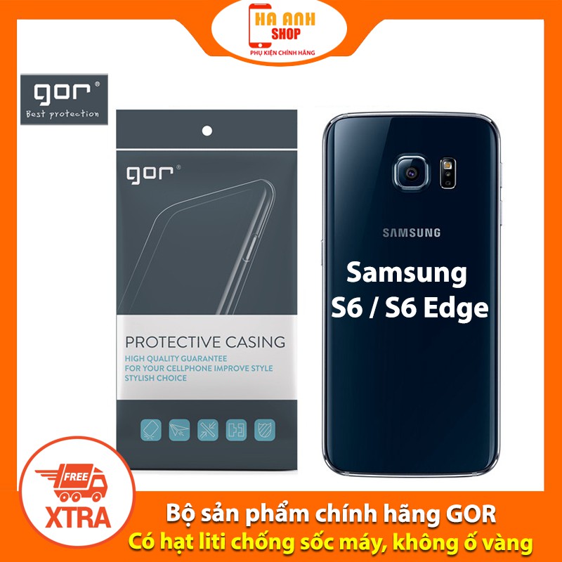 Ốp Samsung S6 / S6 Edge (S6e) / S6 Edge Plus hãng Gor cao cấp trong suốt, siêu dẻo, dày 0.4mm siêu mỏng, siêu nhẹ