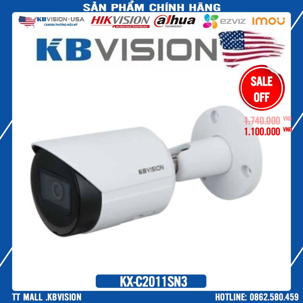 {Giá Tốt Nhất} Camera IP WIFI 2.0Mp KBVISION KX-C2011SN3 - Bảo hành chính hãng 2 năm