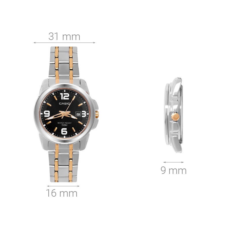 Đồng Hồ Nữ Casio LTP-1314SG-1AVDF Dây Kim Loại Được Mạ Vàng - Chống Nước 50m