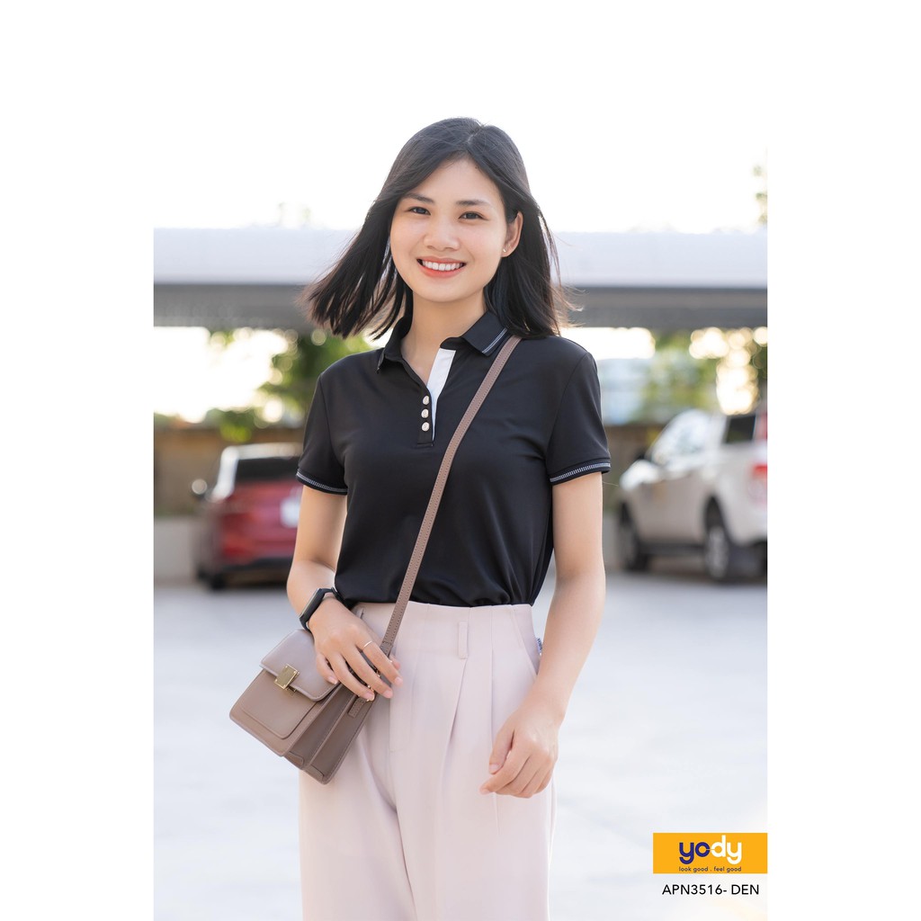 Áo Polo Nữ YODY Coolmax Lacoste Có Cổ Chống Tia UV, Kháng Khuẩn Chất Liệu Thoáng Mát APN3516