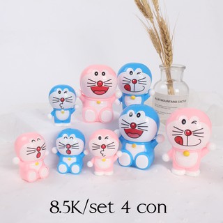 Bộ 4 Doremon trang trí bánh kem, làm đồ chơi cho bé