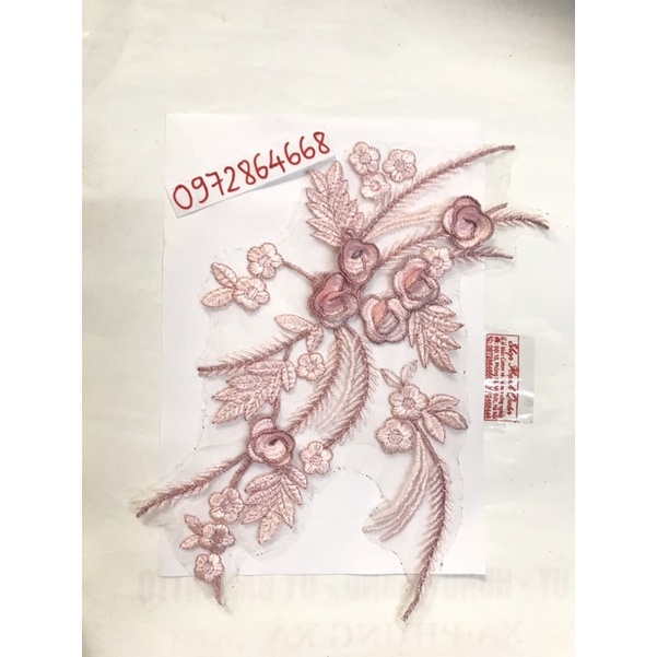 Ren thêu hoa cánh nổi mã h433