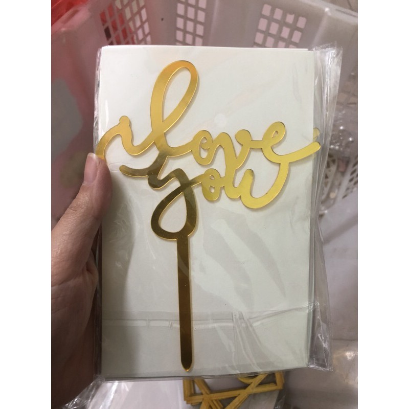 Topper chữ happy birthday bó hoa, bánh sinh nhật