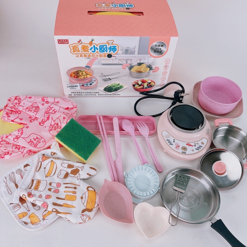 Bộ Đồ Chơi Nấu Ăn Thật Trọn Bộ Đồ Dùng Nhà Bếp Nhỏ Cho Bé- Bếp Mini-Phiên Bản Thật Có Thể Nấu Đồ Chơi, Bé Gái Làm Quà 🎁