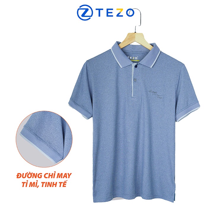 Áo polo nam màu MELANGE TEZO lịch lãm sang trọng 2203APCT20