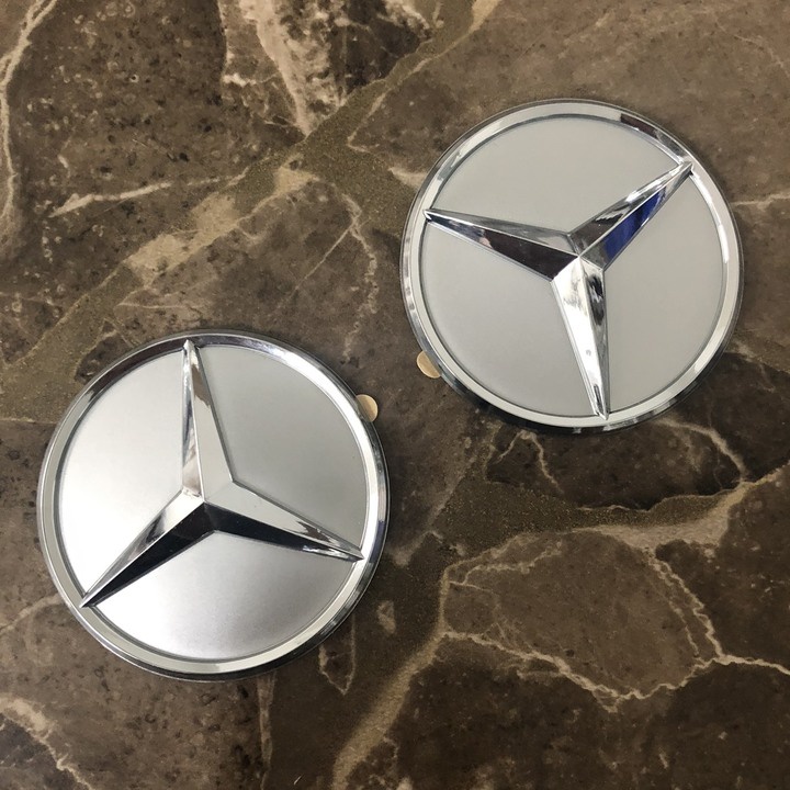 Logo biểu tượng vô lăng xe ô tô Mercedes - Đường kính 52mm và đường kính 57mm