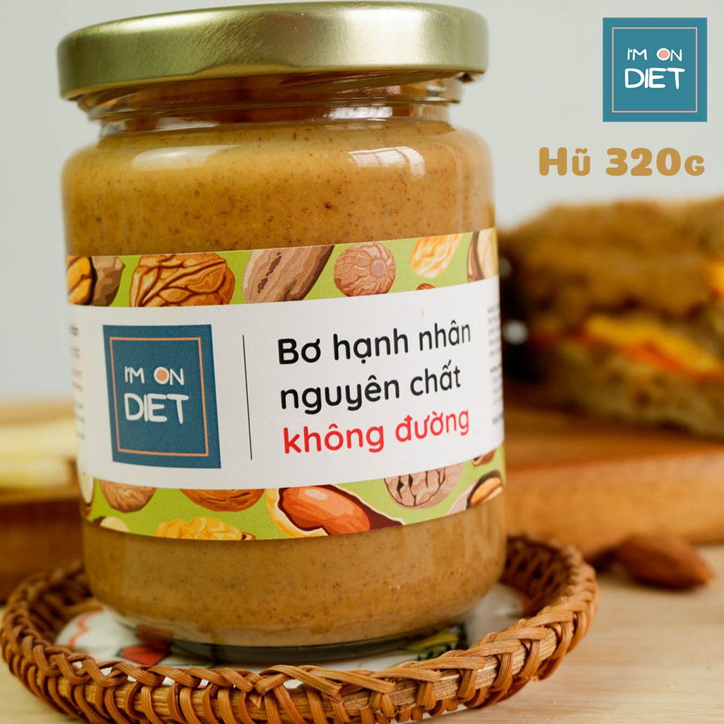 BƠ HẠNH NHÂN KHÔNG ĐƯỜNG NGUYÊN CHẤT [Sánh Mịn] | I'M ON DIET | 120g - 220g - 320g | Ăn Kiêng - Eat clean -  Ăn Chay