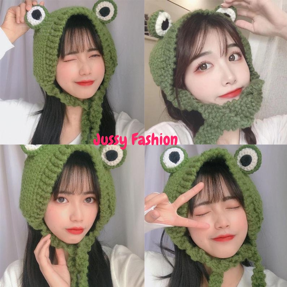 Mũ Len Con Ếch Xanh Dễ Thương Hot Trend Jussy Fashion Kiểu Nón Len Ếch Xanh Ngộ Nghĩnh Nhiều Màu Mới Thời Trang Thu Đông
