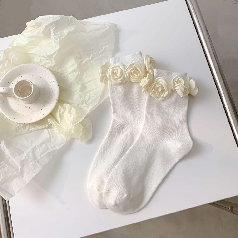 Vớ Cotton Cổ Trung Họa Tiết Hoa Trà Thời Trang Lolita Nhật Bản Cho Nữ