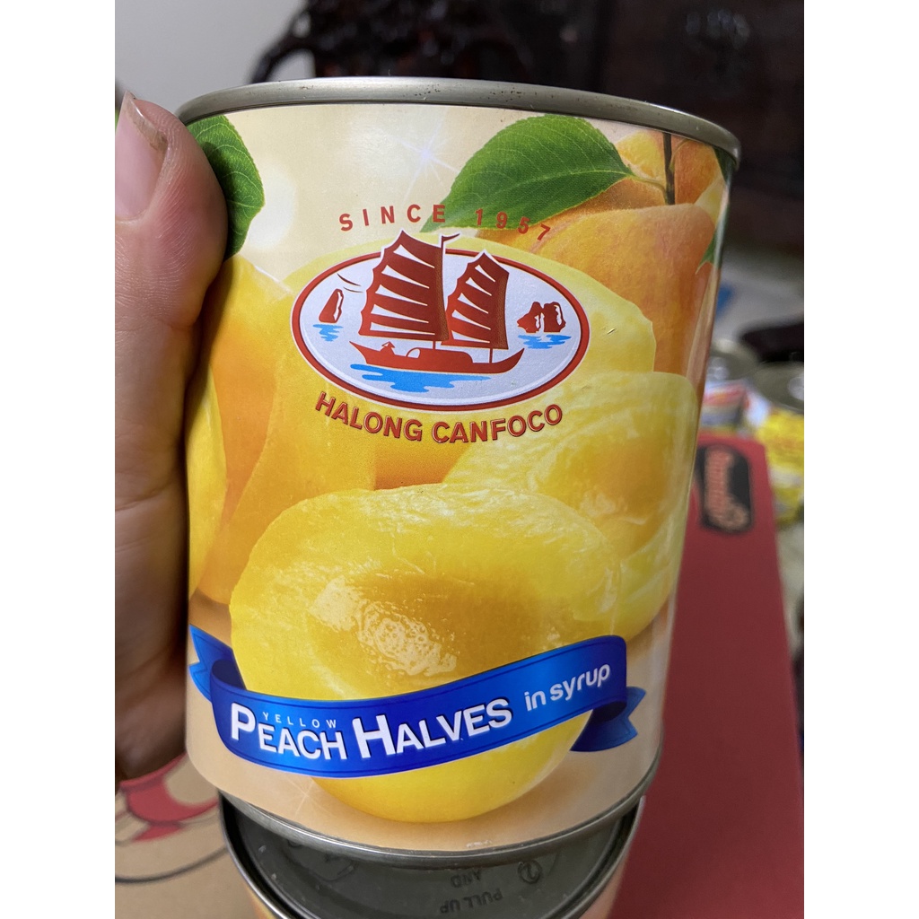 ĐÀO TƯƠI NGÂM NƯỚC ĐƯỜNG CANFRESH HALONG CANFOCO LON 820G