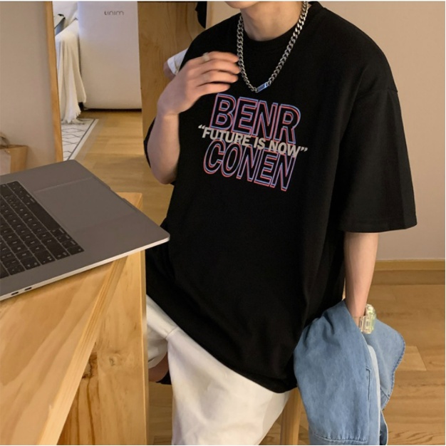 Áo thun tay lỡ cổ tròn thời trang áo phông mùa hè cho nam phong cách Hàn Quốc quần áo thun nam siêu đẹp from rộng áo thể thao nam fresh áo thun mỹ T Shirt