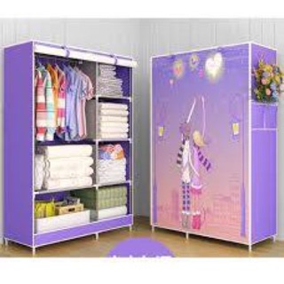 Tủ Vải Cao Cấp 2 Buồng 6 Ngăn Họa Tiết 3D