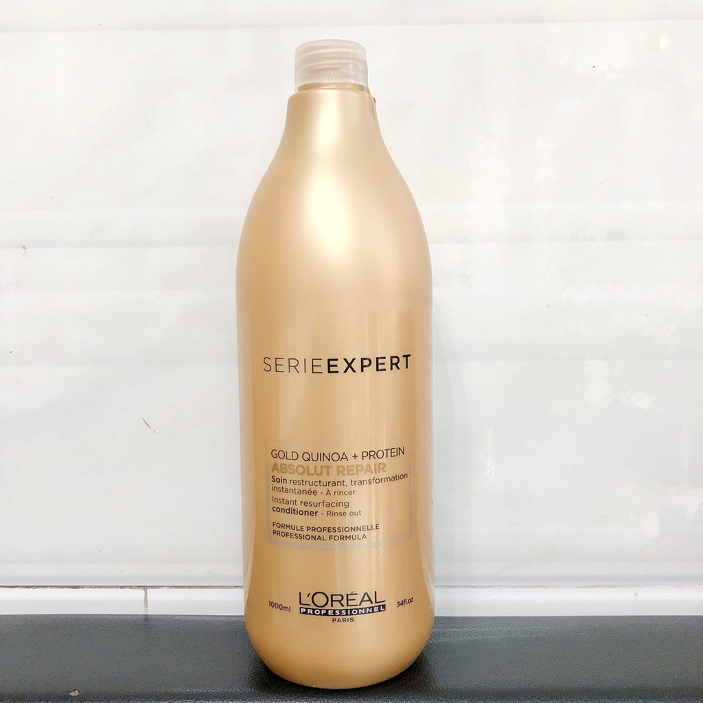 Dầu xả tóc phục hồi 3 tác động L’Oreal Absolut Repair Gold Quinoa + Protein Conditioner 1000ml