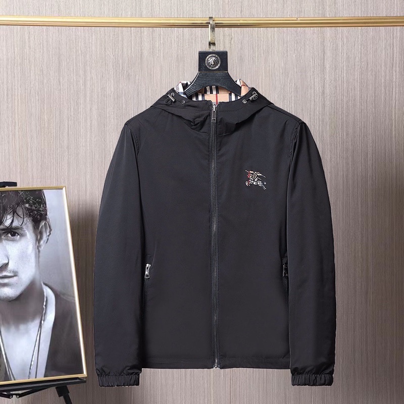 Áo khoác nam Burberry BBR cao cấp một mặt hoạ tiết kẻ và một mặt trơn