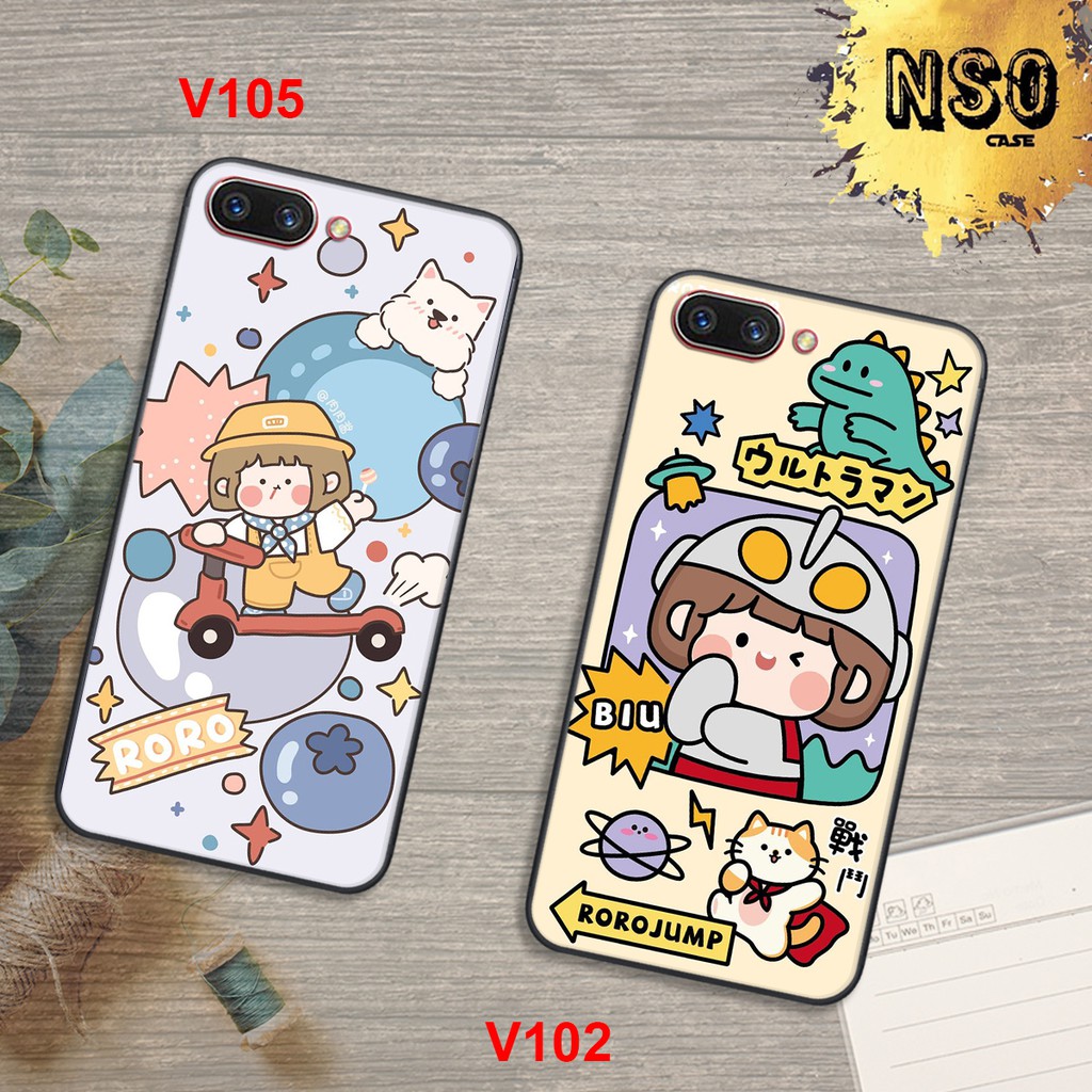 Ốp lưng Oppo A3s - Oppo A1k - Realme c2 In Hình Roro Jump Siêu Đáng Yêu