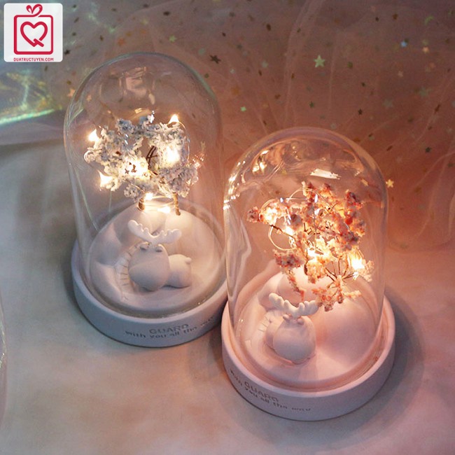 Hộp đèn phát sáng hình Tuần lộc vệ sĩ đáng yêu  - Đèn ngủ trang trí dễ thương tặng noel giáng sinh
