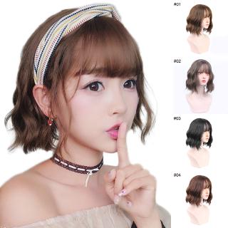 Tóc giả nữ kiểu ngắn ngang vai xoăn mì tôm thời trang