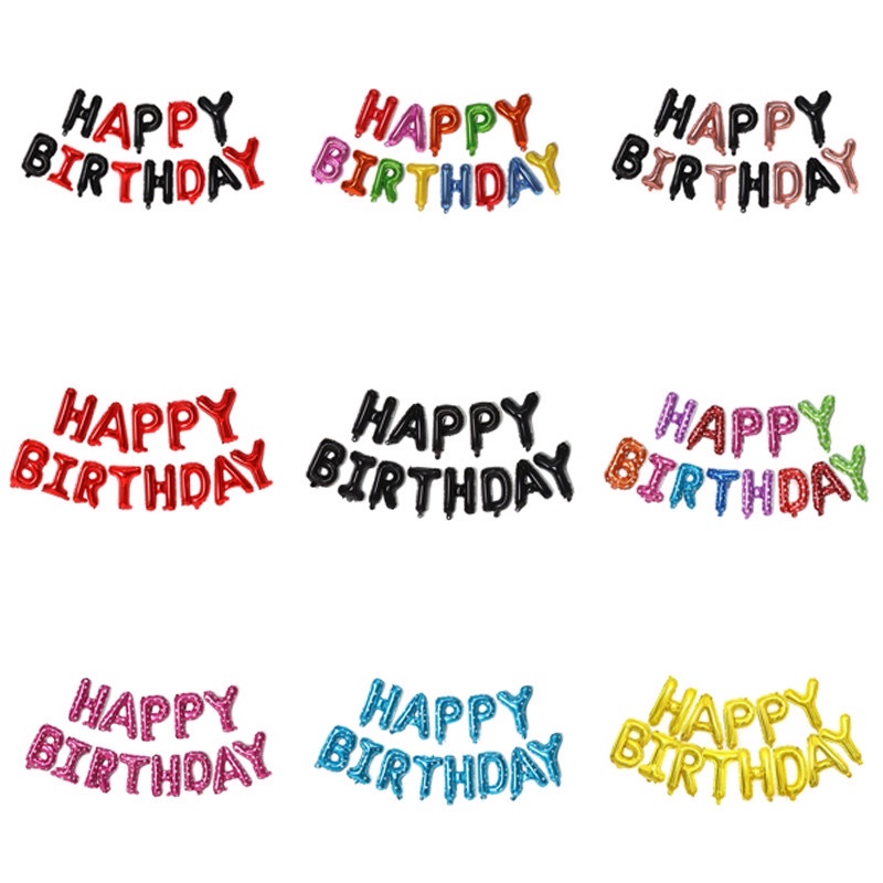 Set bóng chữ Happy Birthday 16 inch trang trí sinh nhật