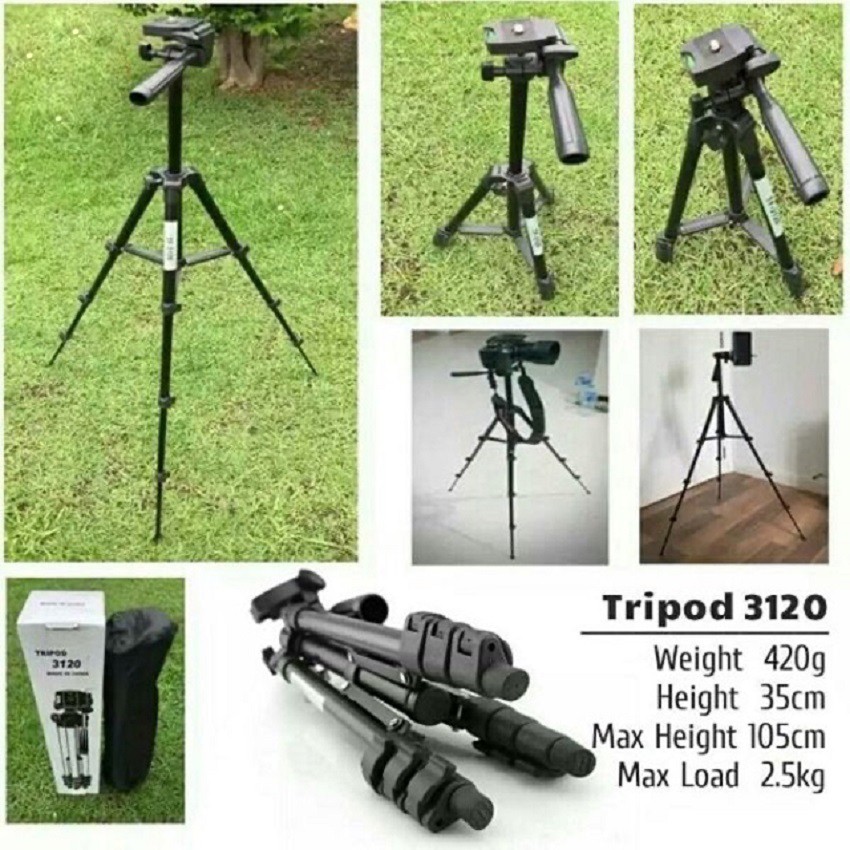 Tripod Giá Đỡ Điện Thoại 3 Chân làm gậy chụp hình hay Tripod Máy Ảnh dùng để livestream, Quay Phim Đa Năng