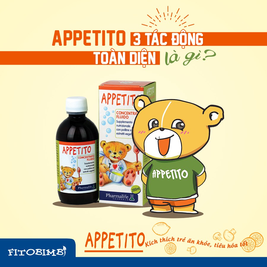 Fitobimbi Appetito - Thảo dược châu âu giúp bé ăn ngon, hấp thu tốt (Chai 200ml)