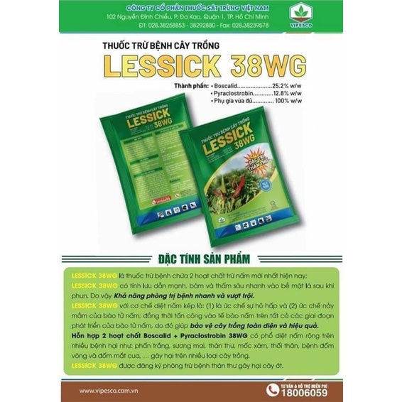 LESSICK 38wp đặc trị thán thư,thối trái trên ớt