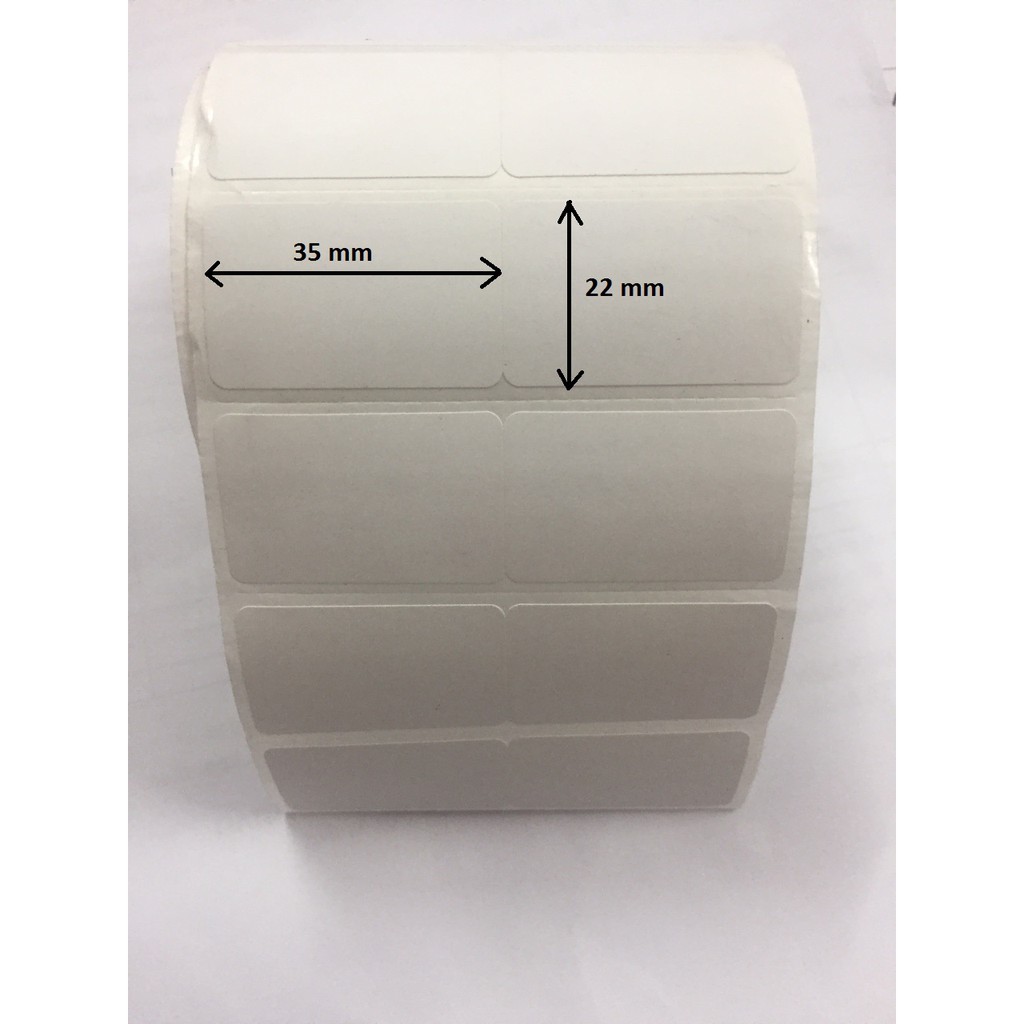 ( Combo 10 cuộn) Cuộn giấy in mã vạch, tem nhiệt khổ 2 tem 70x22 mm, giấy in khổ 35x22 mm, 2 tem/hàng