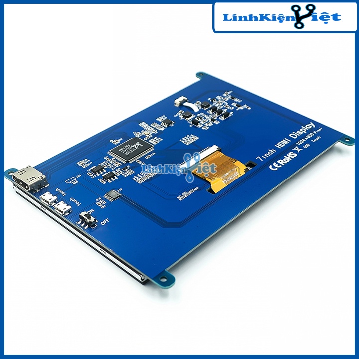 Màn Hình Raspberry 7Inch HD 1024x600 Cảm Ứng Điện Dung -Tặng Đĩa, Cáp HDMI, Cáp USB