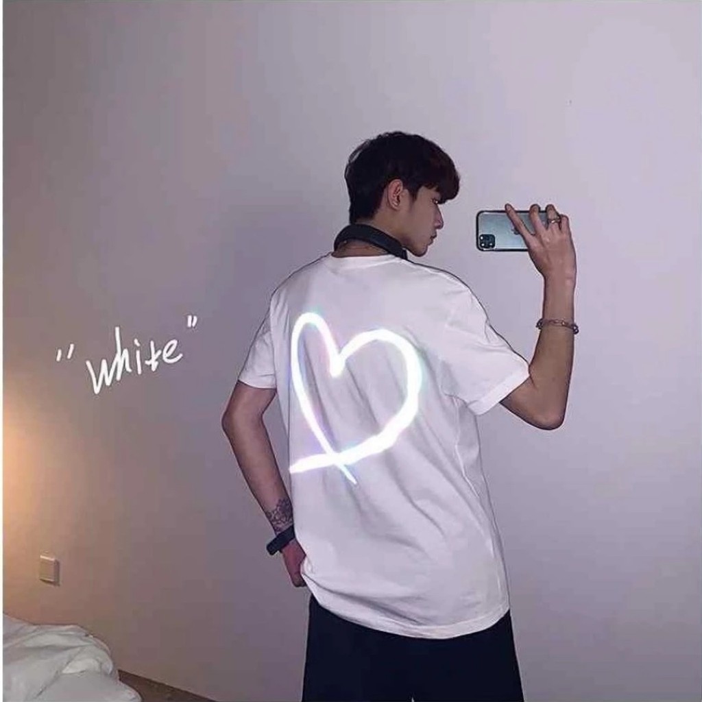 Áo thun Stee Phản quang 7 màu HEART Unisex