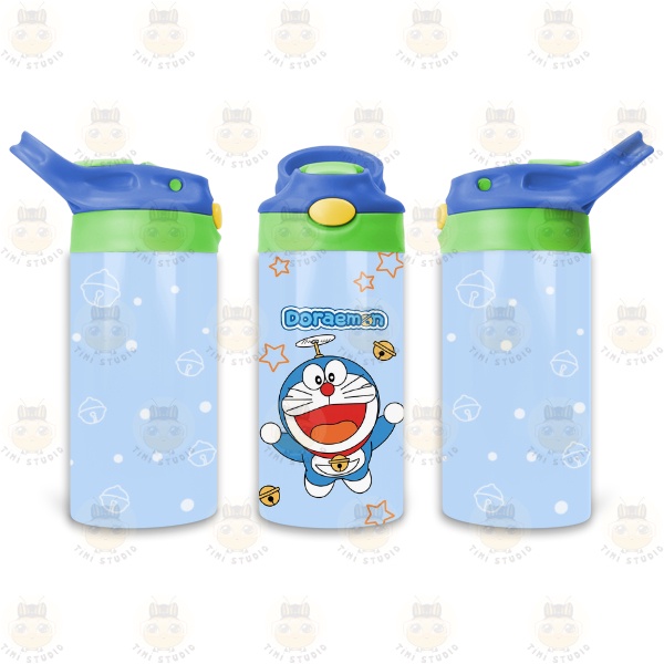 Bình Uống Nước Giữ Nhiệt Cho Bé Có Ống Hút Hình Doreamon - Tỉ Mỉ Studio - Mã 2408KT01