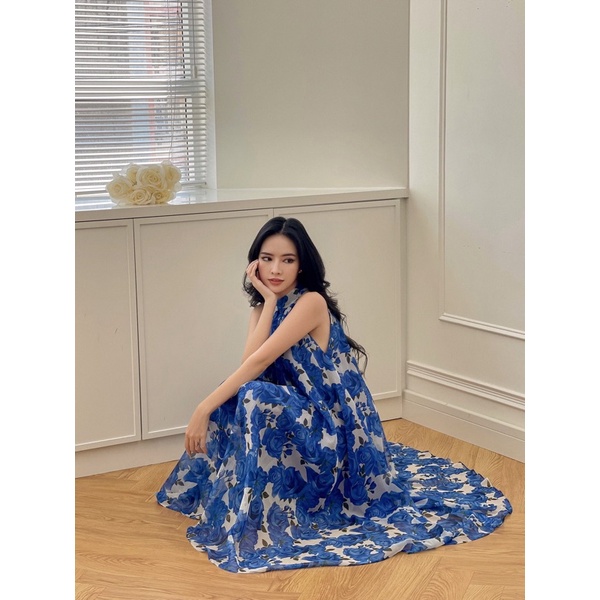 váy cổ yếm MAY maxi dress