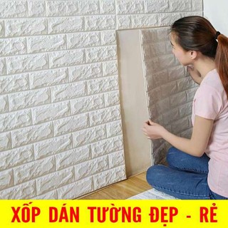 Xốp dán tường giả gạch màu trắng (Thanh lí xả kho)